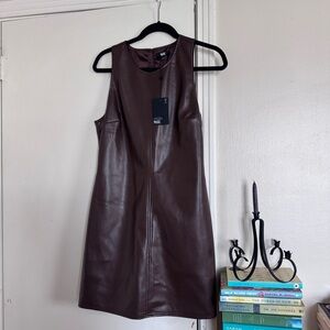 PAIGE Santal Faux Leather Mini Dress